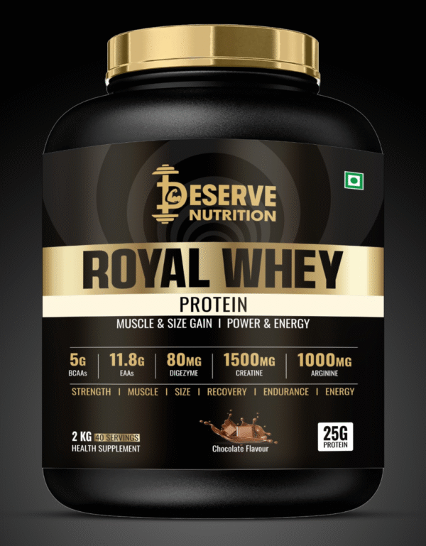 iDeserve Nutrition Royal Whey Protein | Swiss Chocolate | 2kg | 40 Servings