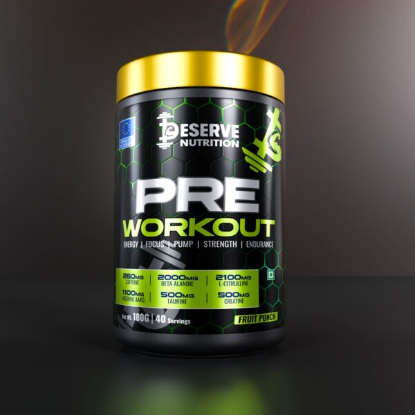 iDeserve Nutrition Pre Workout | Fruit Punch | 180g | 40 Servings