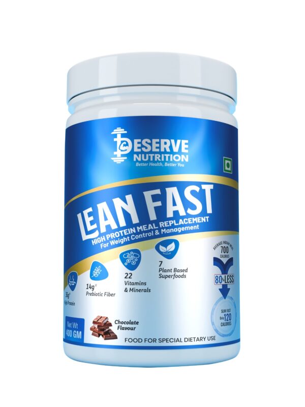 iDeserve Nutrition Lean Fast – High Protein Meal Replacement Powder (Chocolate Flavour)